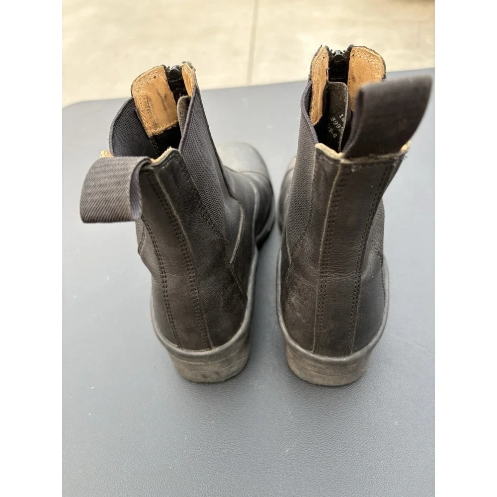 Equestrian Equine Shop Youth US 4 Black Leather Zip Paddock Riding Boots